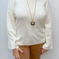 L/S Funnel Neck Sweater - Cream Sweaters Tribal   