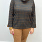 Cowl Neck Top With Zipper Accent - Walnut Tops Tribal   