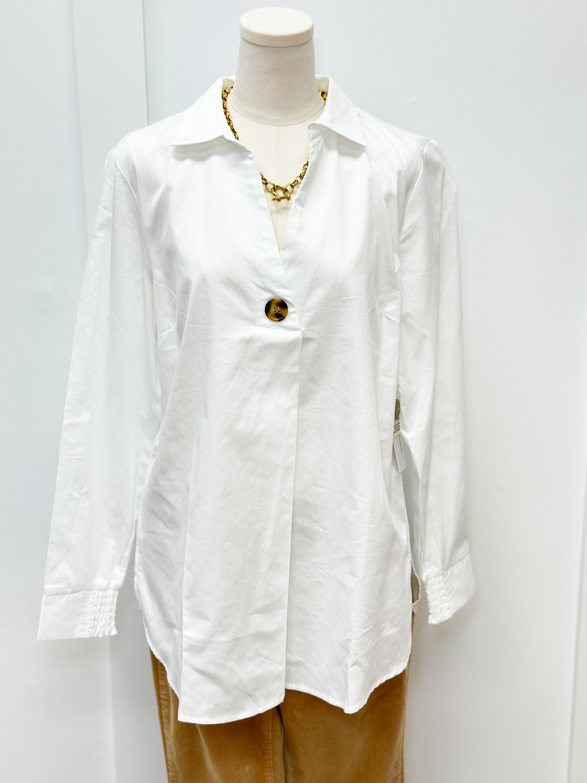 L/S Pull Over Shirt - White Shirts Tribal   