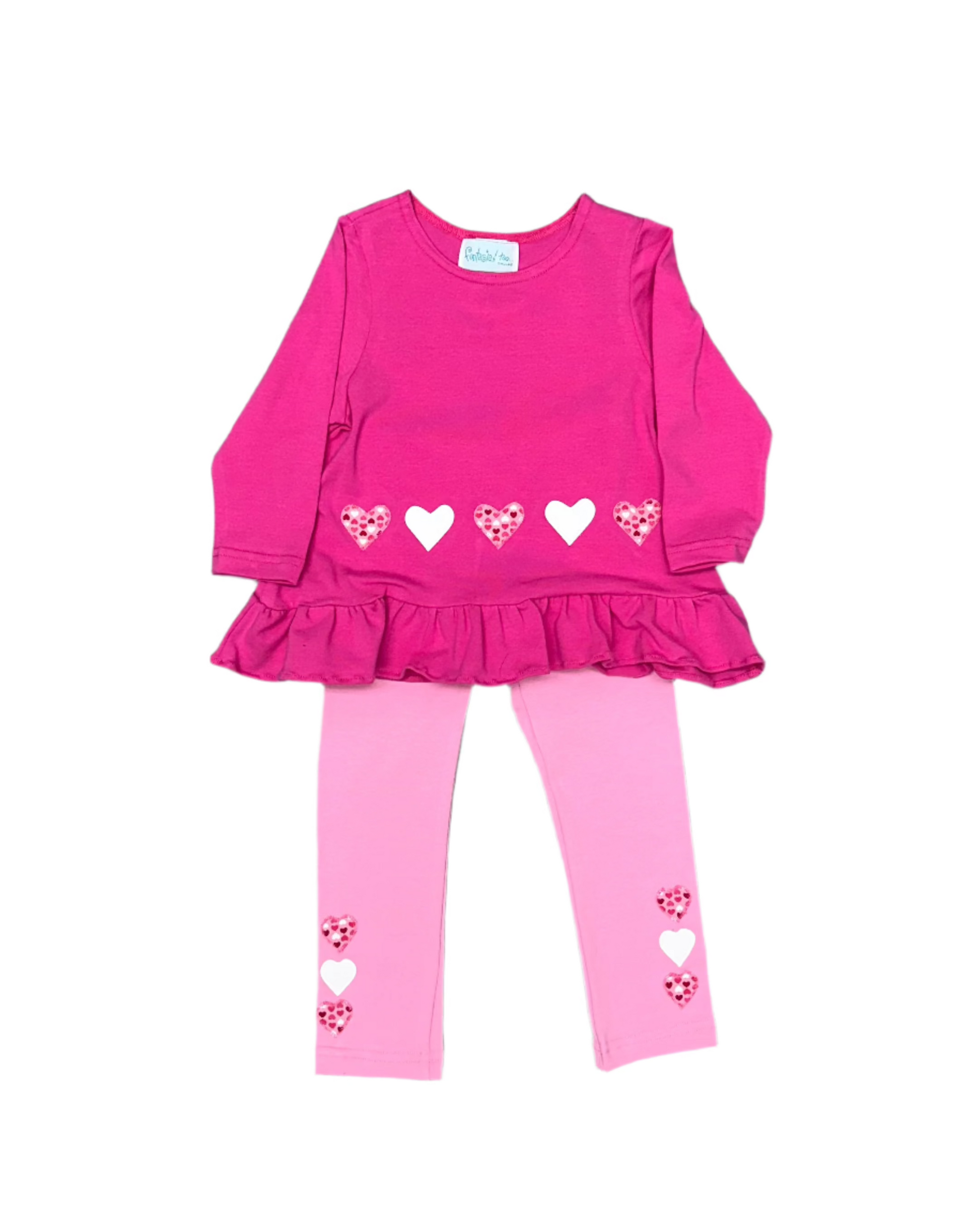 Hearts Baby Doll Top with Leggings Girls Sets Funtasia Too