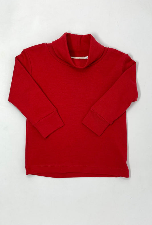 Knit Interlock Plain Turtleneck - Deep Red Boys Tees Luigi   