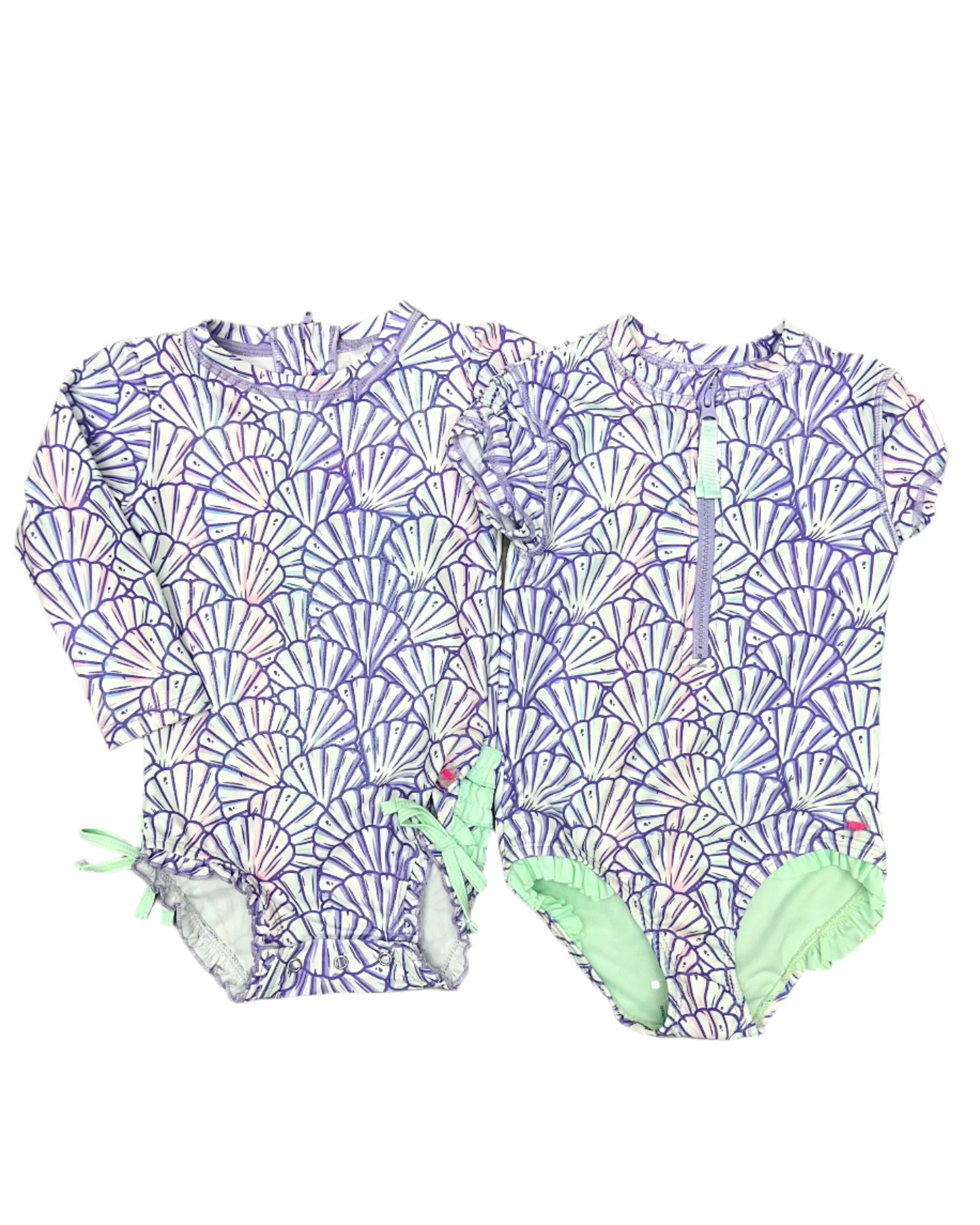 Magical Mermaid L/S One Piece Rash Guard Kids Swim Rufflebutts