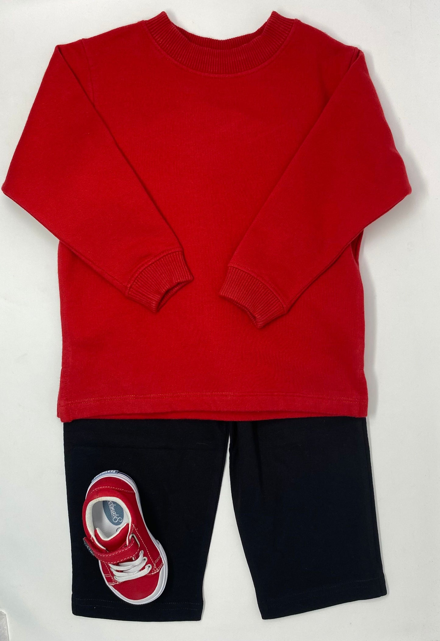 Deep Red Solid Sweatshirt Boys Sweaters + Sweatshirts Luigi   