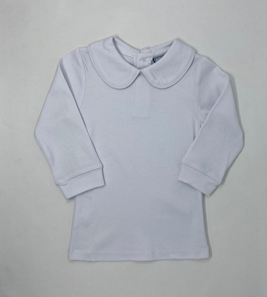 Girls White Knit Long Sleeve Shirt Girls Tops + Tees Three Sisters   