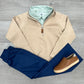 Boy's Polo - Stone/Surf Spray Boys Shirts + Polos Southbound   