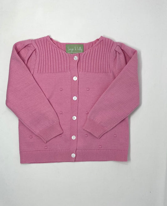 Dot Cardigan - Pink Girls Sweaters + Sweatshirts Sage & Lilly   