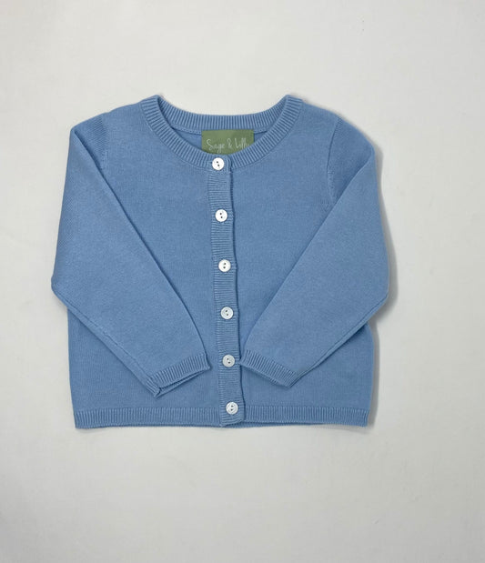 Cardigan - Baby Blue Boys Sweaters + Sweatshirts Sage & Lilly   