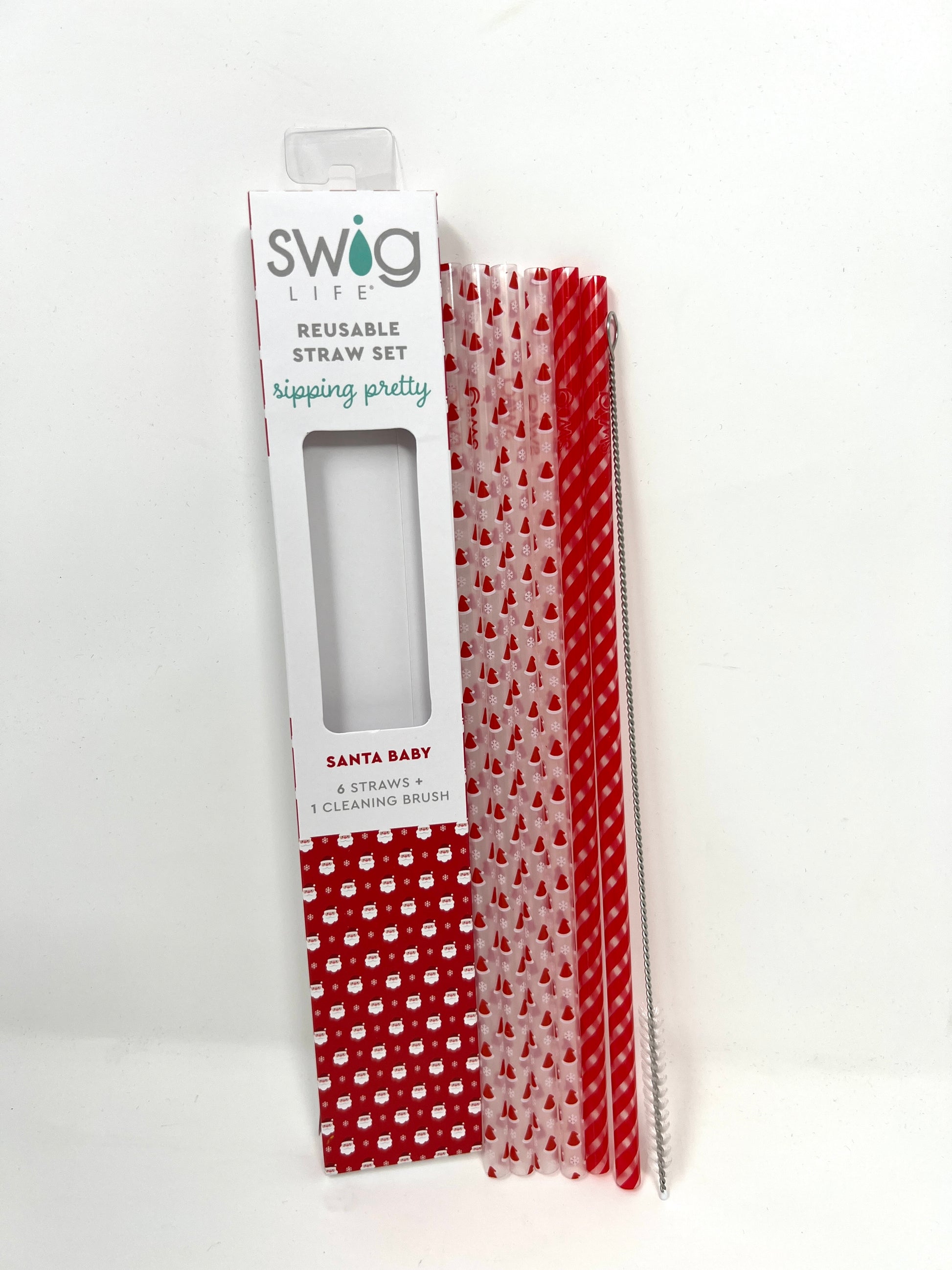 Swig Reusable Straw Set Santa Baby + Candy Cane