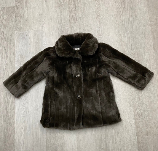 Button Front Coat - Choco Mink Stripe Girls Outerwear Widgeon   