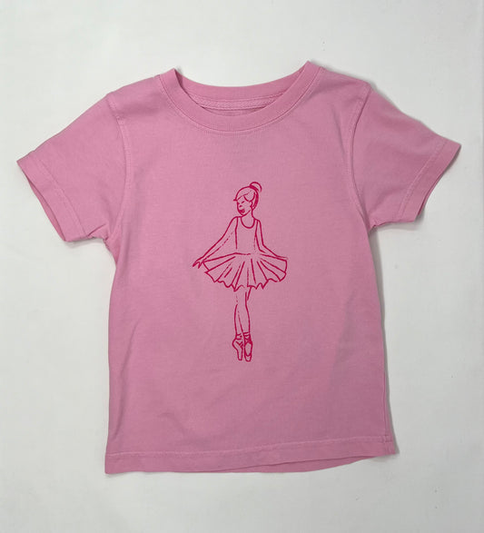SS Lt. Pink Ballerina T-Shirt Girls Tops + Tees Mustard & Ketchup   