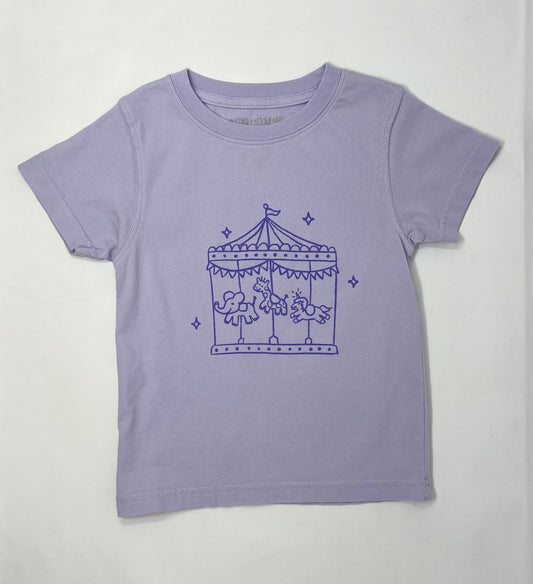 SS Lt. Purple Carousel T-Shirt Girls Tops + Tees Mustard & Ketchup   