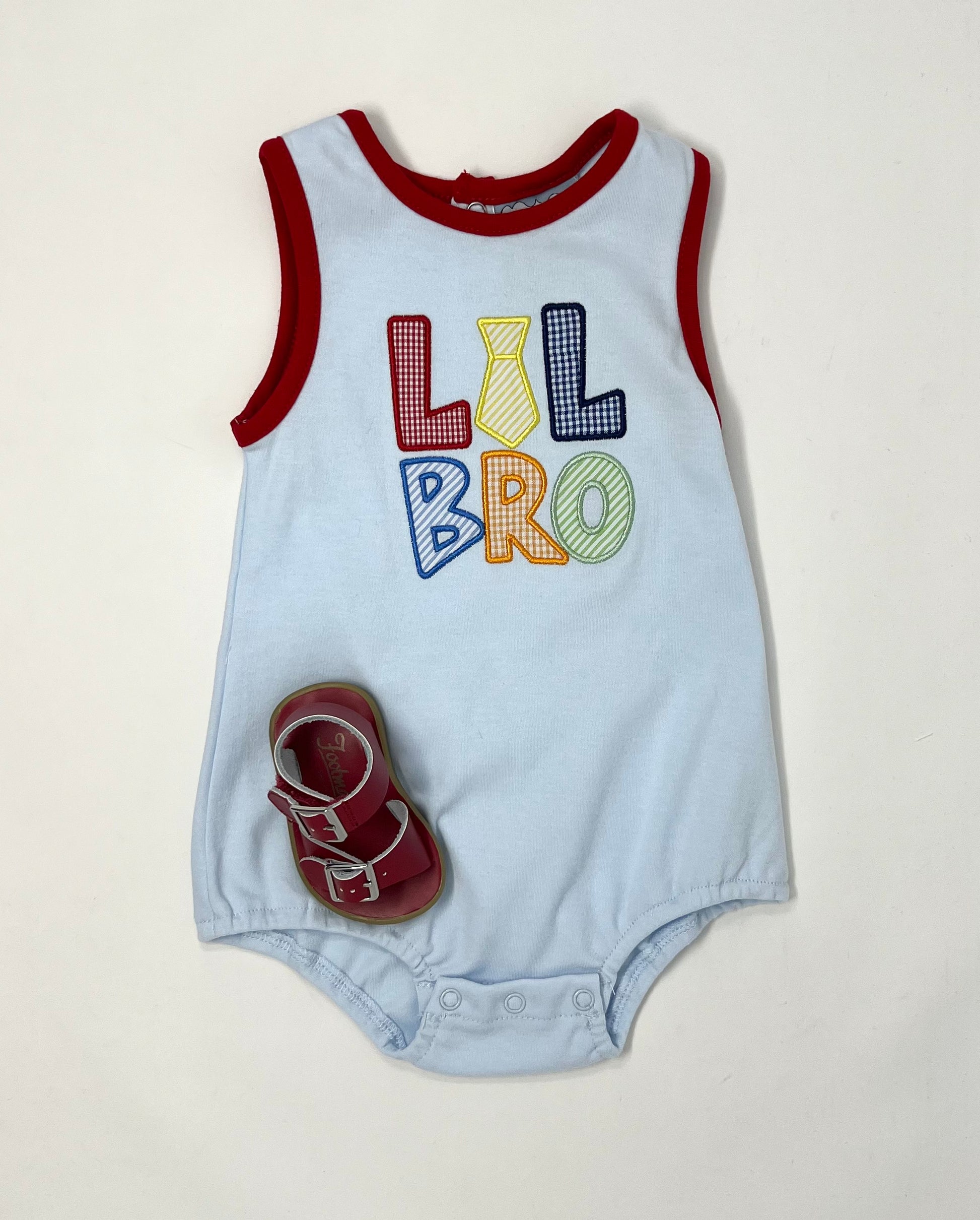 Lil Bro Applique Boys Bubble Boys Bubbles + Rompers Three Sisters   