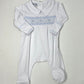 Lily & Lucas Smocked Collared Boy Footie - Lt. Blue Baby Sleepwear Magnolia Baby   