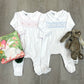Lily & Lucas Smocked Collared Girl Footie - Pink Baby Sleepwear Magnolia Baby   