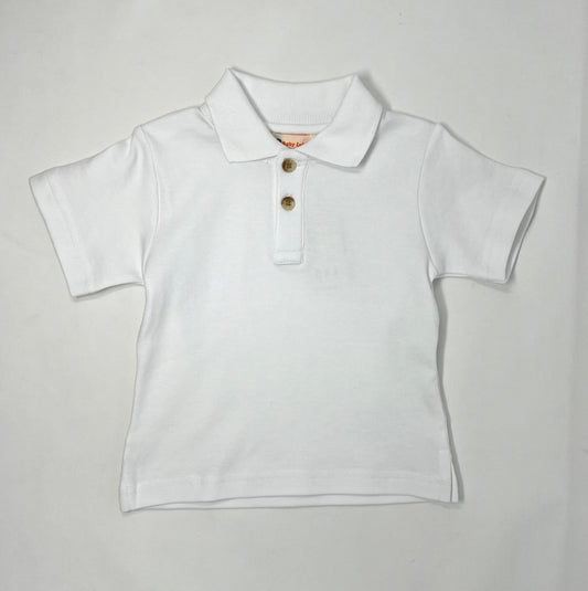 Boy's Short Sleeve Polo - White Boys Shirts + Polos Luigi   