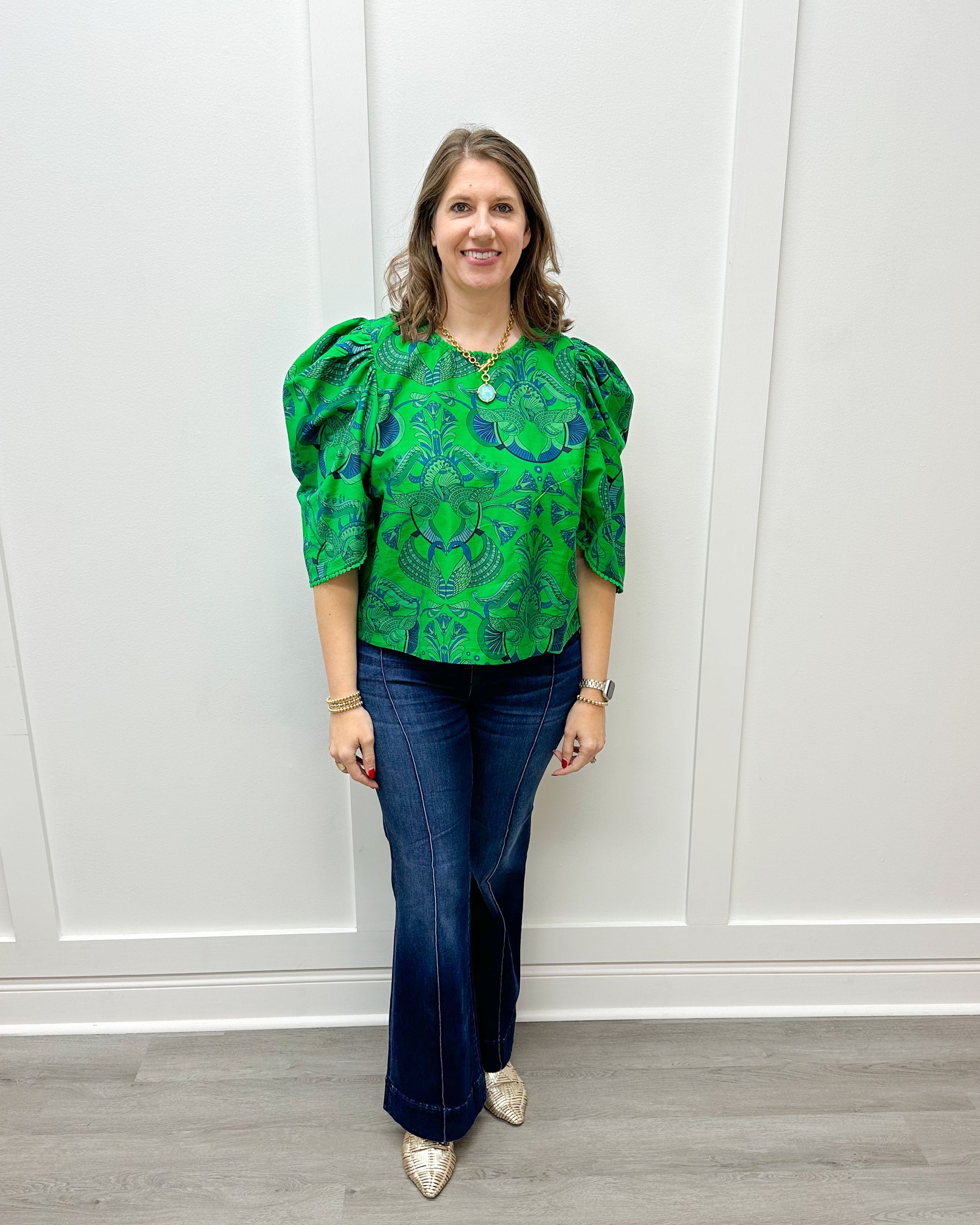 Isla Blouse - Emerald Tops Briton Court   