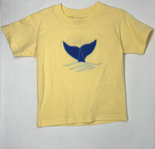 Boy's Pale Yellow S/S T-Shirt w/ Whale Tail Boys Tees Luigi   