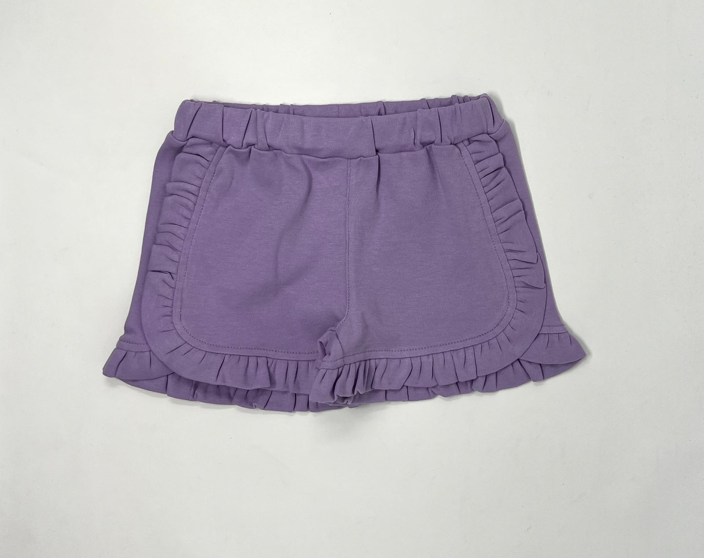 Girl's Ruffle Trim Shorts - Lavender Girls Shorts Luigi   