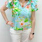 Kata Top - Aqua Floral Tops Sofia Collection   