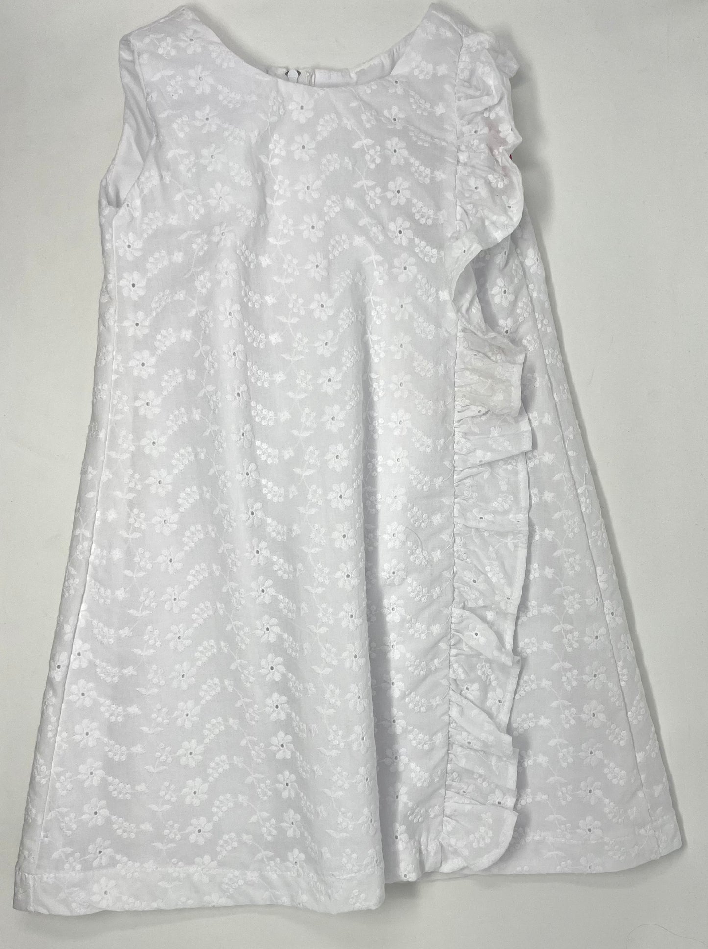 White Eyelet Ruffle A-Line Dress Girls Play Dresses Funtasia Too   