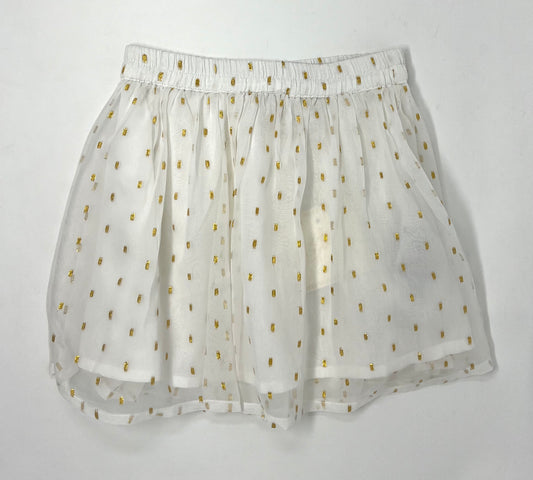 Ivory Chiffon Skirt w/ Gold Dots Girls Skirts + Bloomers Creamie   