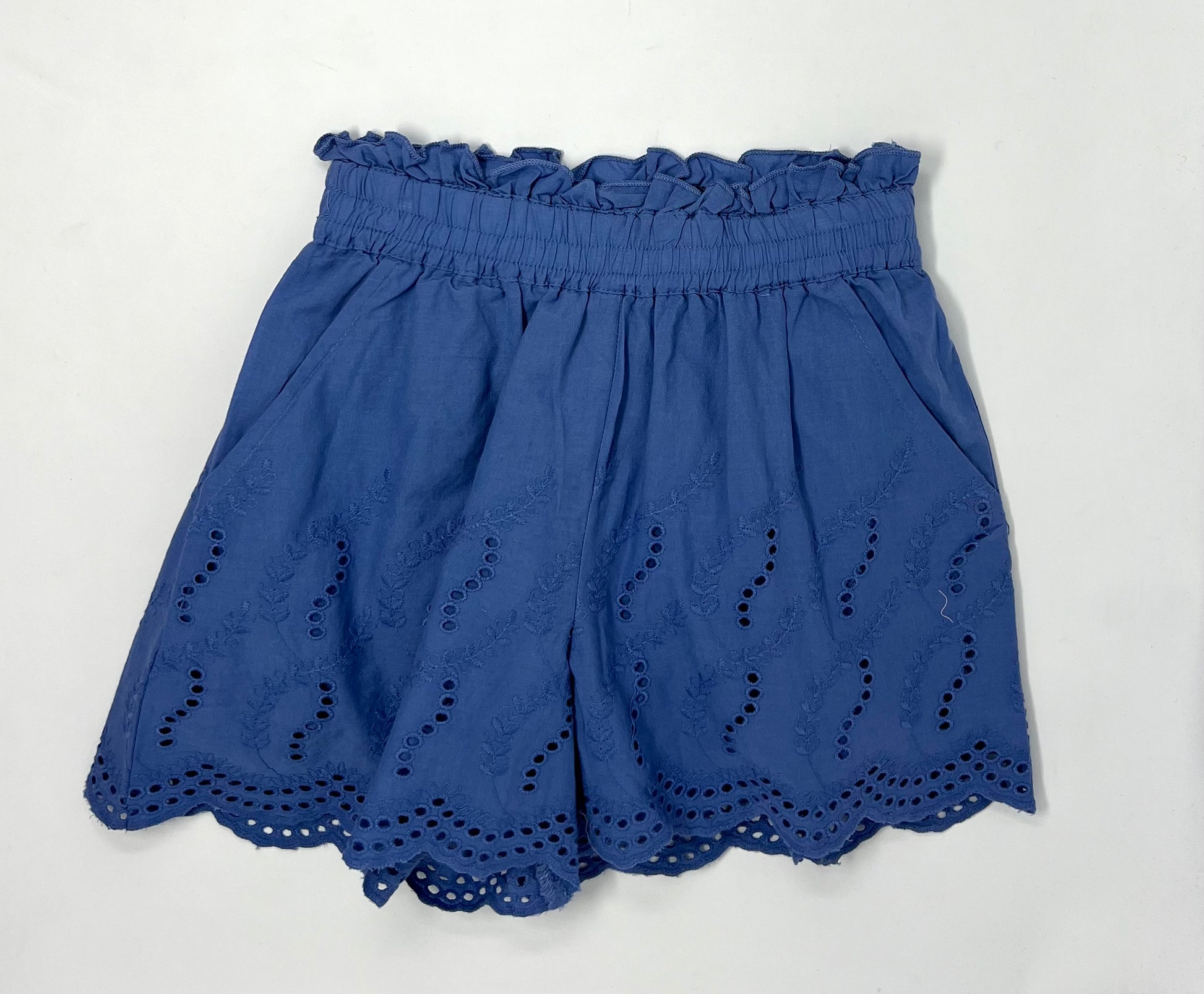 Girls Blue Shorts w/ Eyelet Embroidery Girls Shorts Creamie   