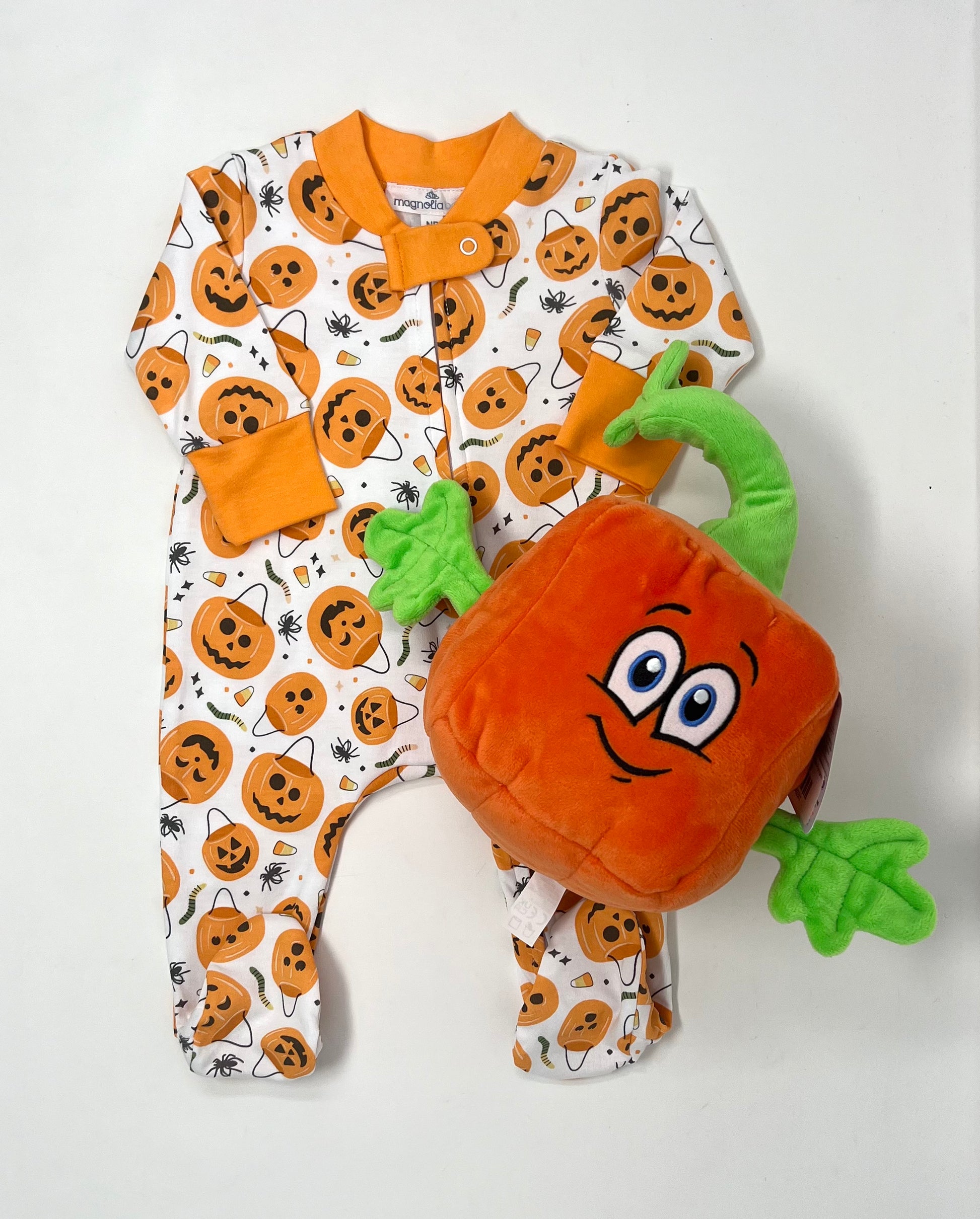 Jack O' Lantern Jamboree Printed Zipper Footie Baby Sleepwear Magnolia Baby   