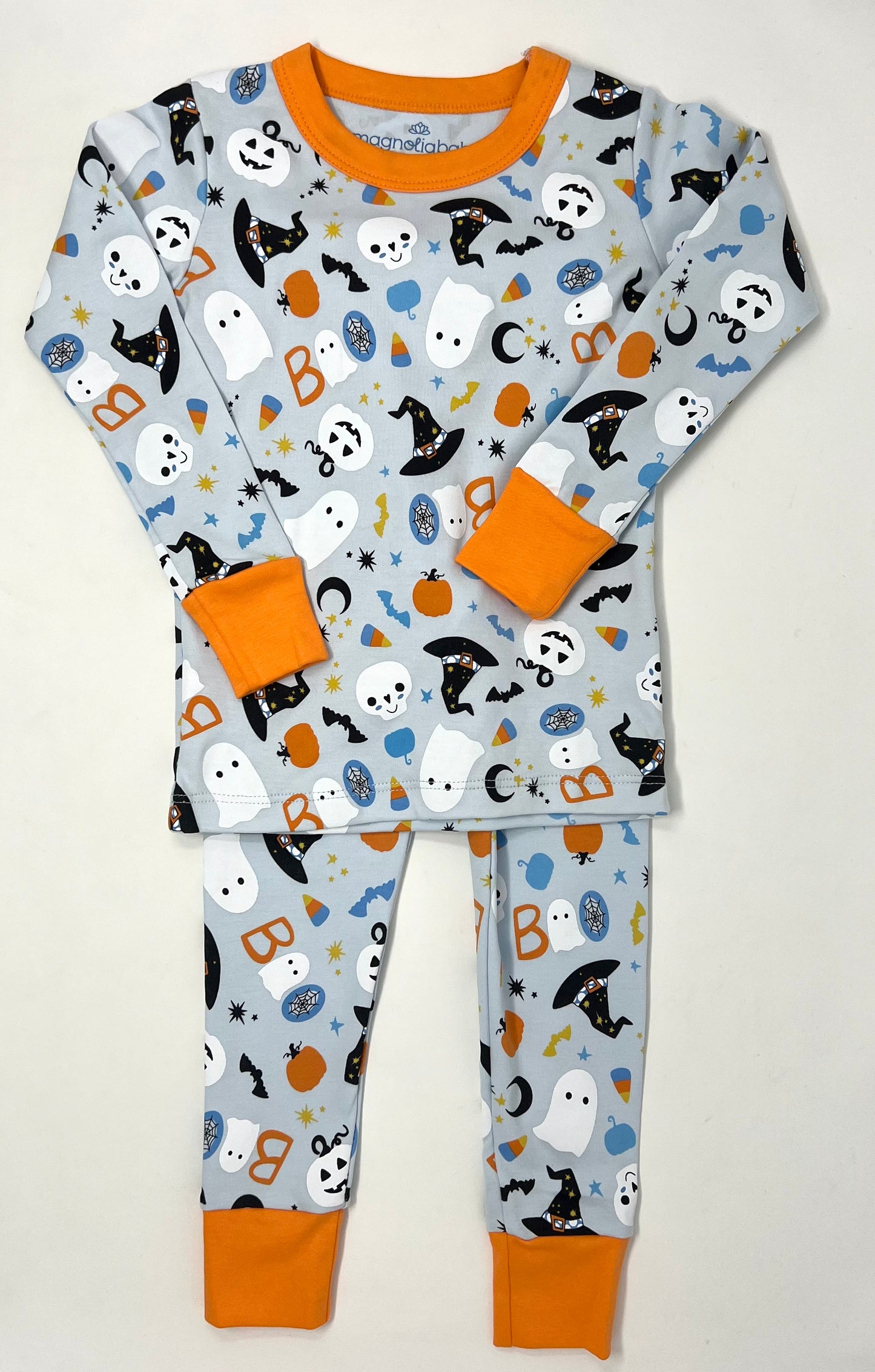 A Little Batty Toddler Long Pajamas - Lt. Blue Kids Pajamas Magnolia Baby   