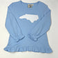 Girls Ruffle Swing Top w/ NC Silhouette - Sky Blue Girls Tops + Tees Luigi   