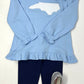 Girls Ruffle Swing Top w/ NC Silhouette - Sky Blue Girls Tops + Tees Luigi   