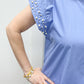 Cap Sleeve Embellished Shirt - Lt. Blue Tops Entro   