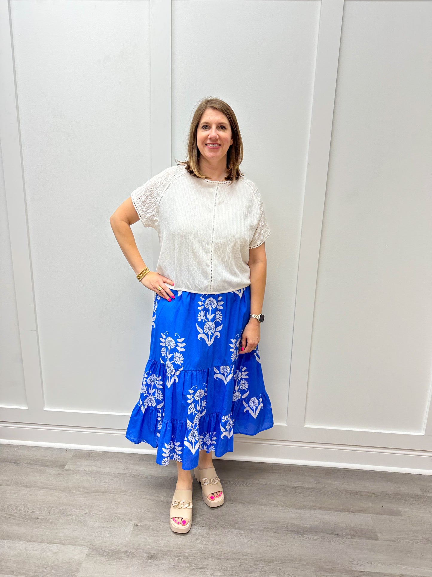 Market Skirt - Mughal Floral Blue Skirts Livro   