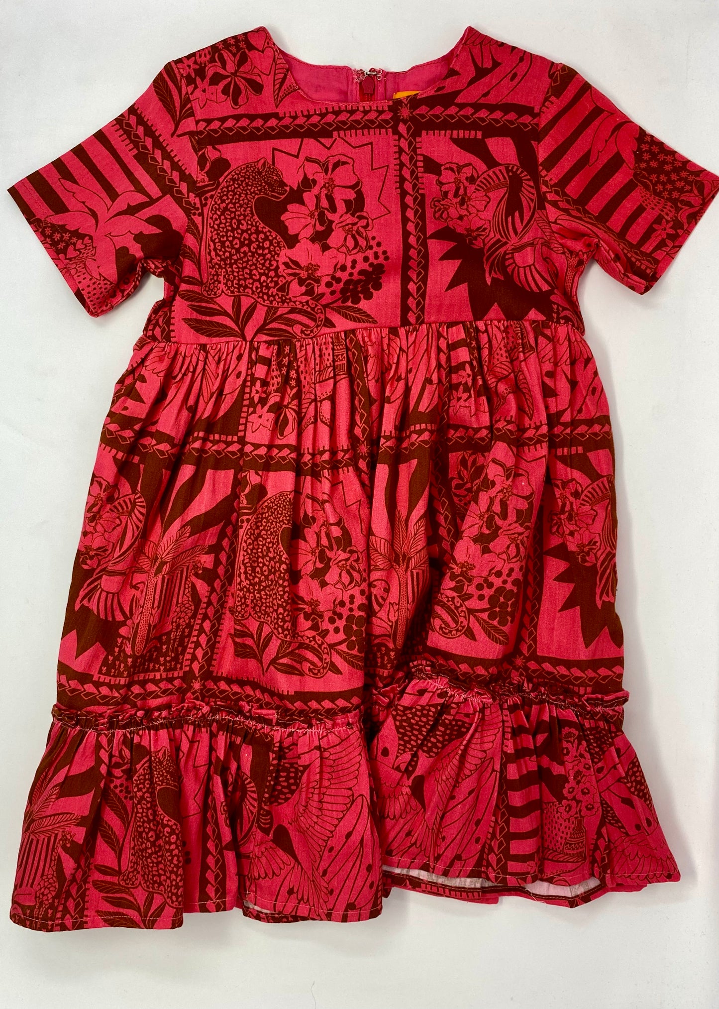 May Tiered Dress - Barbados Cherry Girls Occasion Dresses Briton Court   