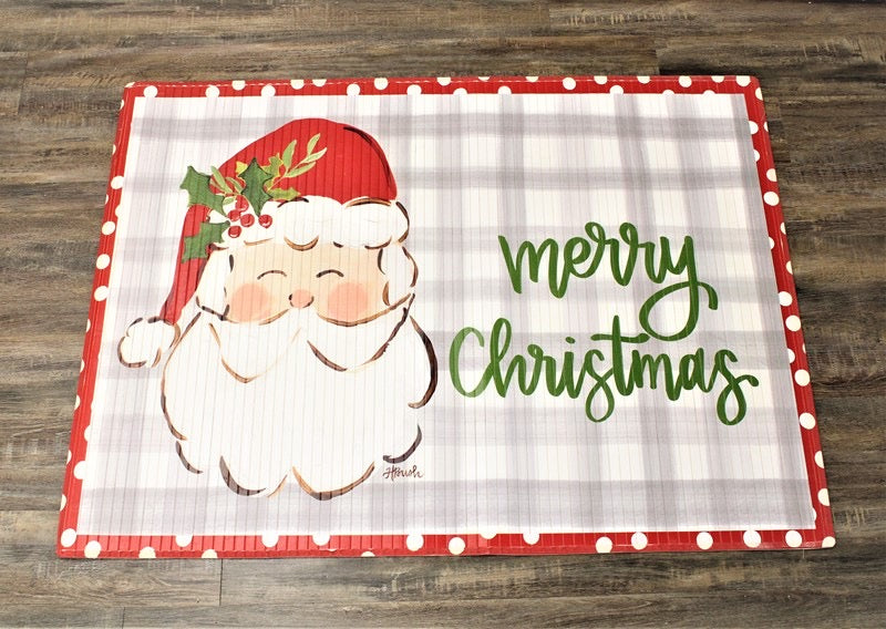 15.75x12" Santa Merry Christmas Bamboo Placemat Home Decor TradeCie   