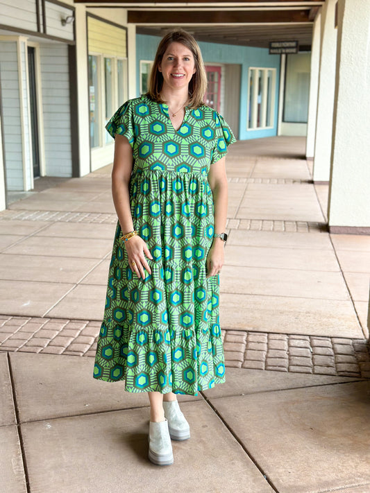 Jenny Geo Dress - LimeLight Women's Clothing Briton Court   