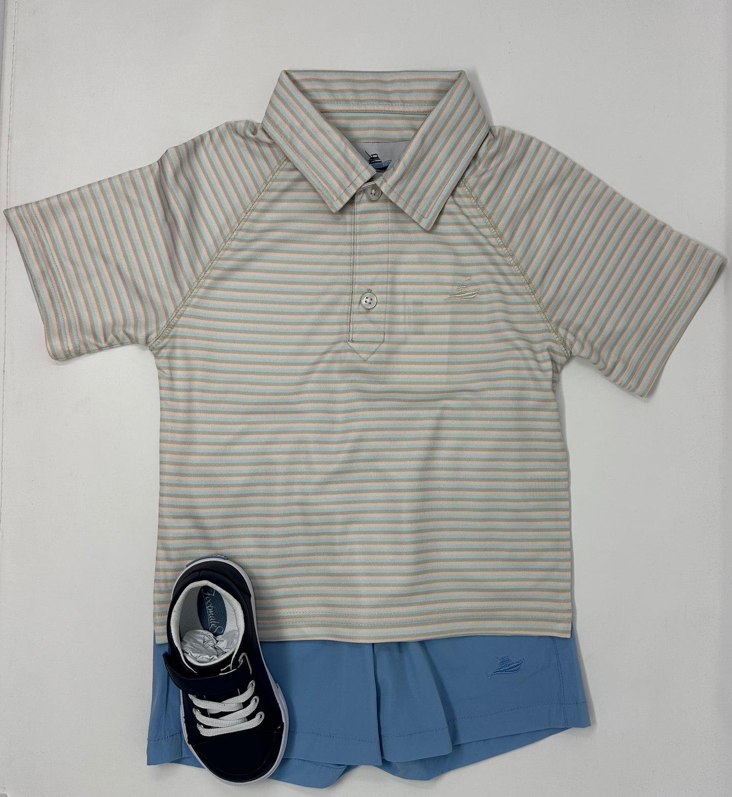 Boy's Polo - Khaki/Green/Peach Boys Shirts + Polos Southbound   