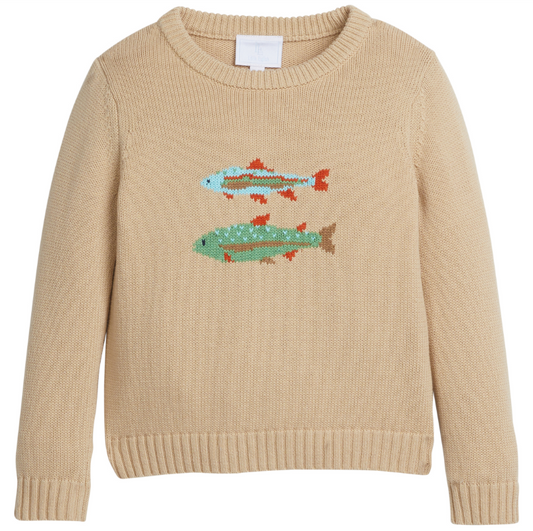 Intarsia Sweater - Fish Boys Sweaters + Sweatshirts Little English   