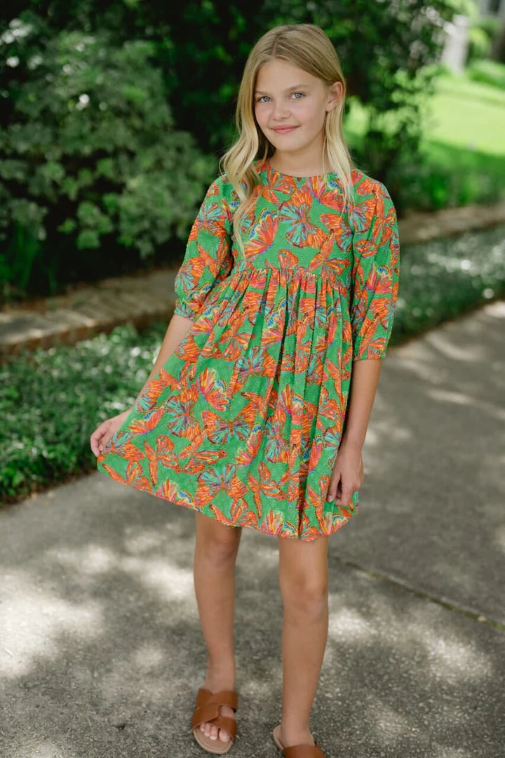 Isabella Dobby Dress - Butterfly Girls Occasion Dresses Briton Court