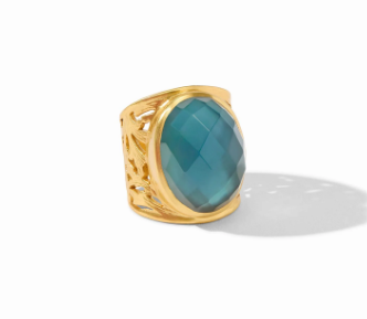 Ivy Statement Ring - Iridescent Peacock Blue - 7
