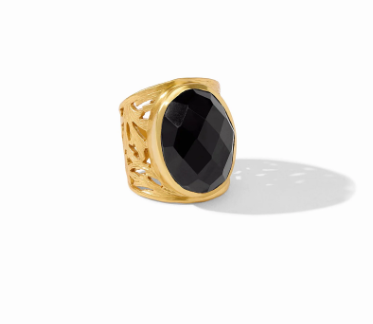 Ivy Statement Ring - Obsidian Black - Size 8