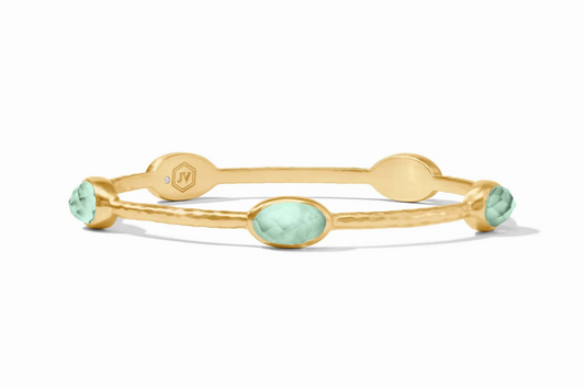 Ivy Stone Bangle Iridescent Aquamarine Blue - Medium Bracelets Julie Vos   