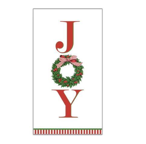 Joy Holly Wreath Guest Towels Gifts WH Hostess   