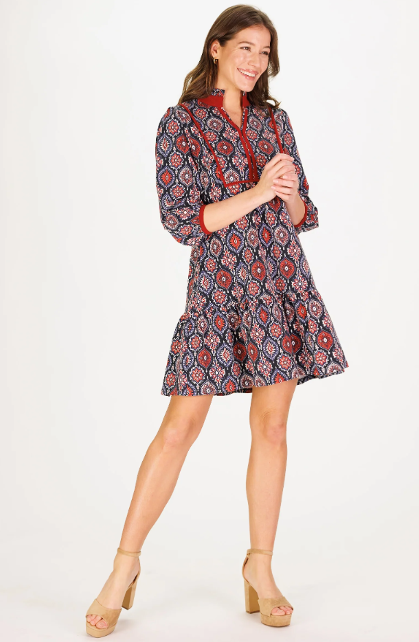 Katie Dress - Medallion Print Short Dresses Duffield Lane   