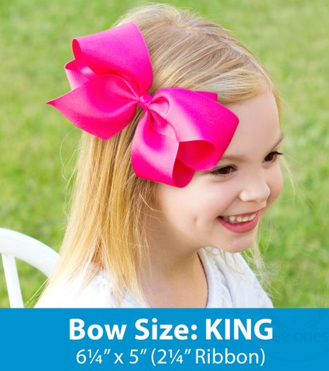 King Scalloped Edge Grosgrain Bow - Pumpkin Kids Hair Accessories Wee Ones   