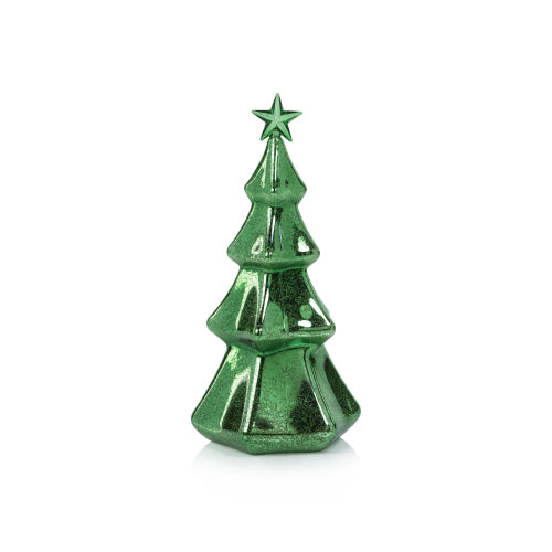 12" LED Hexagon Antique Green Tree w/ Star Seasonal Zodax   