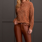 L/S Funnel Neck Dolman Top - Walnut Sweaters Tribal   