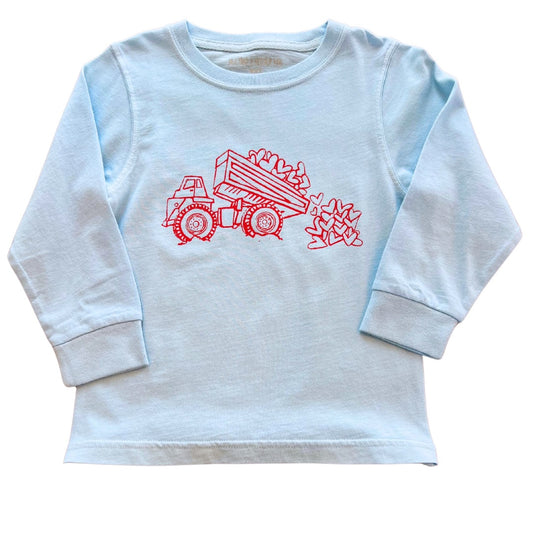 Light Blue LS Valentine Dump Truck Tshirt Boys Tees Mustard & Ketchup