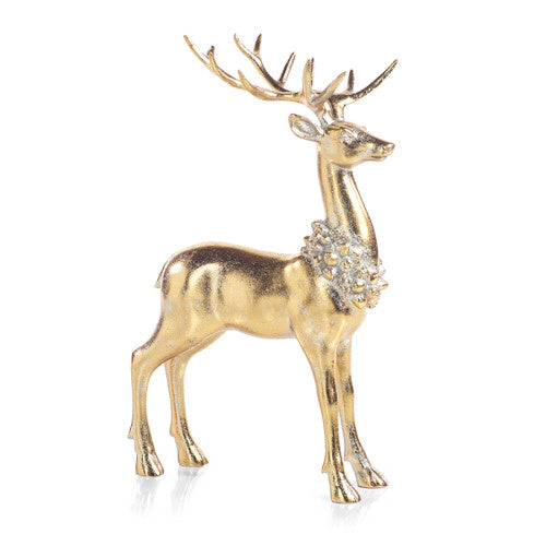 Deer Looking Ahead w/ Ornamental Wreath Seasonal Zodax   