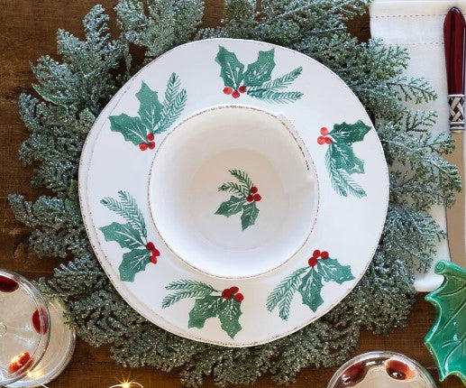 Lastra Evergreen Large Shallow Serving Bowl Home Decor Vietri   