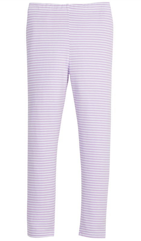 Leggings - Lavender Stripe Girls Pants + Leggings Little English   